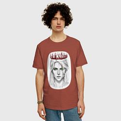 Футболка оверсайз мужская Цирилла, цвет: кирпичный — фото 2