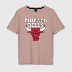 Футболка оверсайз мужская CHICAGO BULLS, цвет: пыльно-розовый