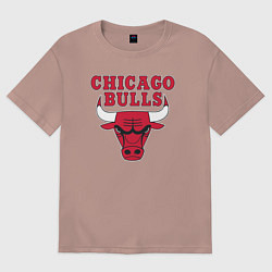 Футболка оверсайз мужская CHICAGO BULLS, цвет: пыльно-розовый