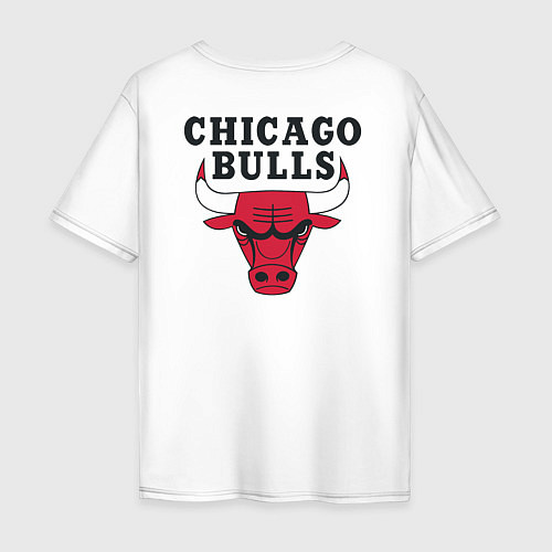 Мужская футболка оверсайз CHICAGO BULLS НА СПИНЕ / Белый – фото 2