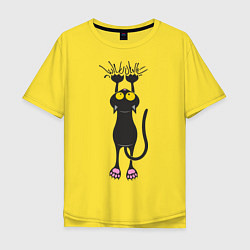 Мужская футболка оверсайз Висящий кот