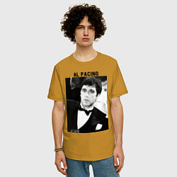Футболка оверсайз мужская Аль Пачино, цвет: горчичный — фото 2