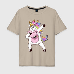 Мужская футболка оверсайз Dabbing Unicorn