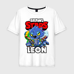 Мужская футболка оверсайз BRAWL STARS LEON