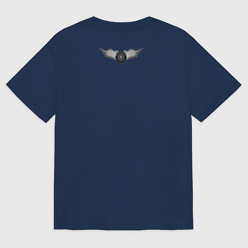 Мужская футболка оверсайз Wreckfest / Тёмно-синий – фото 2