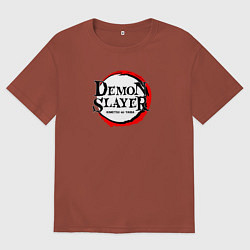 Футболка оверсайз мужская KIMETSU NO YAIBA, цвет: кирпичный