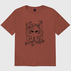 Футболка оверсайз мужская Ктулху, цвет: кирпичный