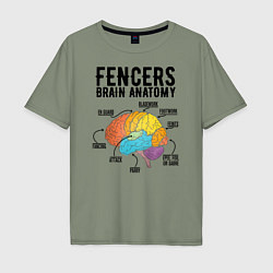 Мужская футболка оверсайз Fences Brain Anatomy