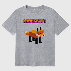 Футболка оверсайз мужская Minecraft - лиса, цвет: меланж