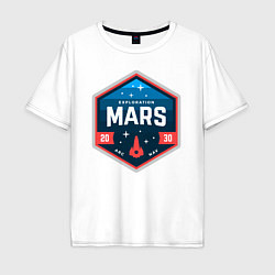 Футболка оверсайз мужская MARS NASA, цвет: белый