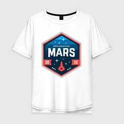 Футболка оверсайз мужская MARS NASA, цвет: белый