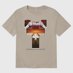Футболка оверсайз мужская Metellica - master of puppets, цвет: миндальный