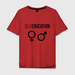 Футболка оверсайз мужская SEX EDUCATION, цвет: красный
