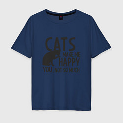 Мужская футболка оверсайз Коты делают меня счастливым