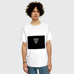 Футболка оверсайз мужская Движковый череп, цвет: белый — фото 2