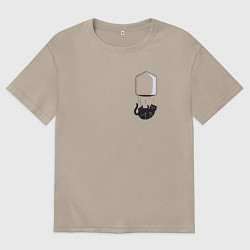 Футболка оверсайз мужская Кот, цвет: миндальный