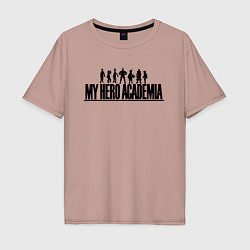 Мужская футболка оверсайз My Hero Academia лого с героями