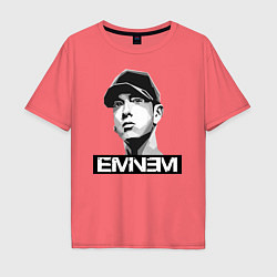 Футболка оверсайз мужская Eminem, цвет: коралловый