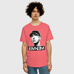 Футболка оверсайз мужская Eminem, цвет: коралловый — фото 2