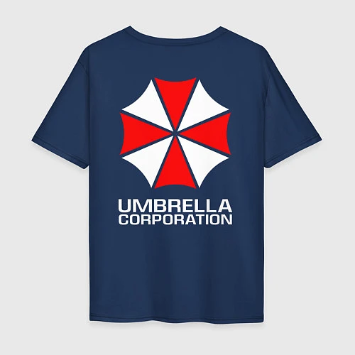 Мужская футболка оверсайз UMBRELLA CORP / Тёмно-синий – фото 2