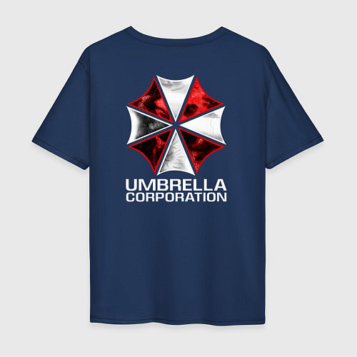 Мужская футболка оверсайз UMBRELLA CORPспина / Тёмно-синий – фото 2