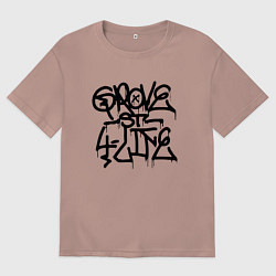 Футболка оверсайз мужская GROVE STREET 4 LIFE, цвет: пыльно-розовый