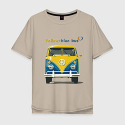 Мужская футболка оверсайз Я люблю вас Yellow-blue bus