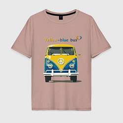 Мужская футболка оверсайз Я люблю вас Yellow-blue bus