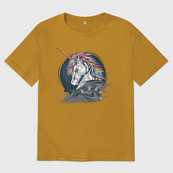 Мужская футболка оверсайз Единорог Rock