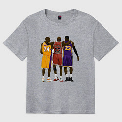 Футболка оверсайз мужская Kobe, Michael, LeBron, цвет: меланж