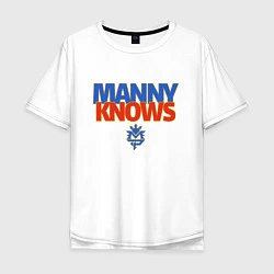 Футболка оверсайз мужская Manny Knows, цвет: белый