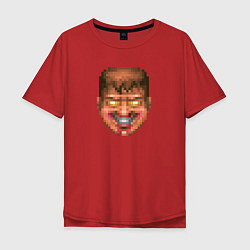 Футболка оверсайз мужская Doom Guy Evil Face, цвет: красный