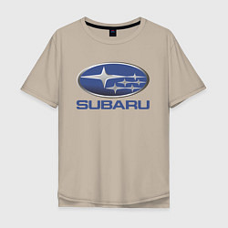 Футболка оверсайз мужская SUBARU, цвет: миндальный