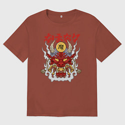 Мужская футболка оверсайз Они Дракон