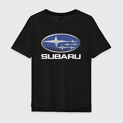 Футболка оверсайз мужская SUBARU, цвет: черный