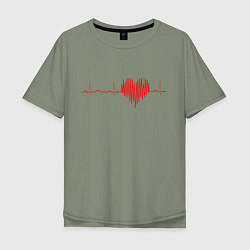 Мужская футболка оверсайз Сердцебиение