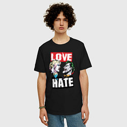 Футболка оверсайз мужская Love Hate, цвет: черный — фото 2