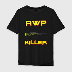 Футболка оверсайз мужская AWP killer 2, цвет: черный