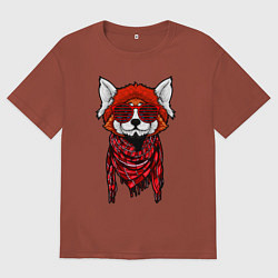 Футболка оверсайз мужская Красная панда, цвет: кирпичный