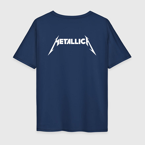 Мужская футболка оверсайз Metallicaспина / Тёмно-синий – фото 2