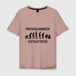 Мужская футболка оверсайз Эволюция программиста