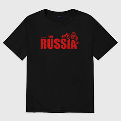 Футболка оверсайз мужская Russia, цвет: черный