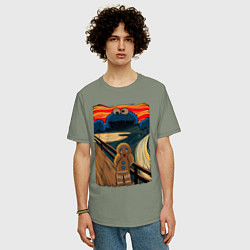 Футболка оверсайз мужская КОРЖИК КРИК, цвет: авокадо — фото 2