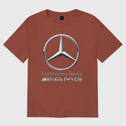 Футболка оверсайз мужская MERCEDES-BENZ AMG, цвет: кирпичный