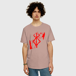 Футболка оверсайз мужская BERSERK, цвет: пыльно-розовый — фото 2