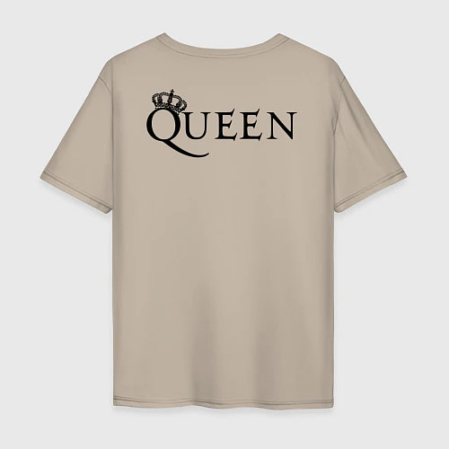 Мужская футболка оверсайз Queen двусторонняя / Миндальный – фото 2