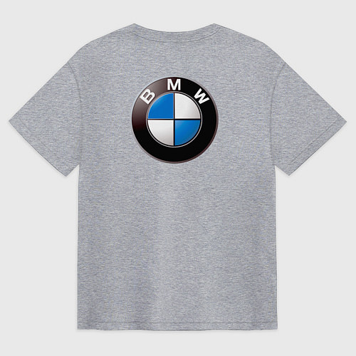 Мужская футболка оверсайз BMW оскал / Меланж – фото 2