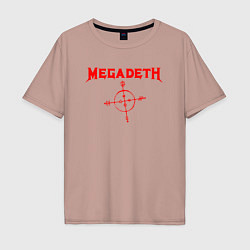Футболка оверсайз мужская Megadeth, цвет: пыльно-розовый