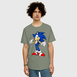 Футболка оверсайз мужская Sonic, цвет: авокадо — фото 2