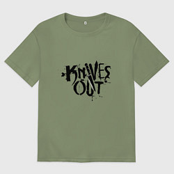 Футболка оверсайз мужская Ножи, цвет: авокадо